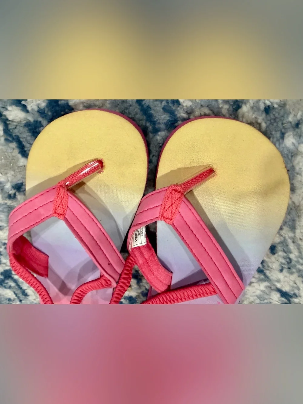OshKosh B'gosh Girls' Pink to Yellow Ombre Flip Flop Sandals